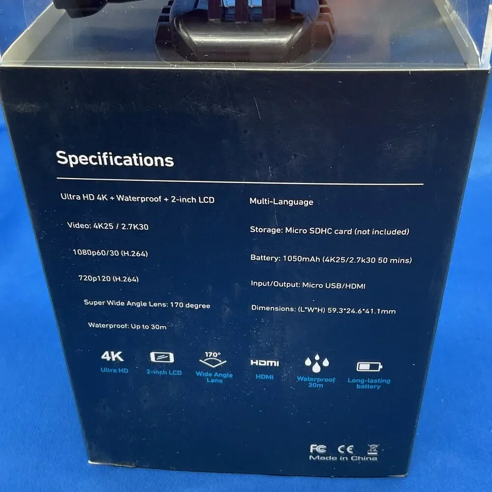 Sports Action Camera 4K Ultra HD 12MP Waterproof 30M NEW SEALED